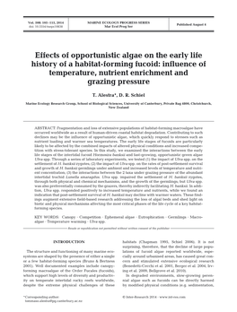 Effects of Opportunistic Algae on the Early Life History of a Habitat-Forming Fucoid: Influence of Temperature, Nutrient Enrichment and Grazing Pressure