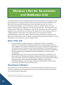 Montana's Electric Transmission and Distribution Grid