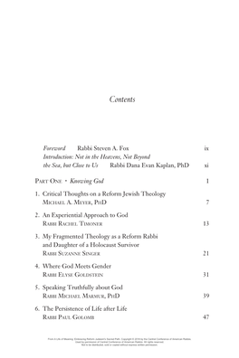 Table of Contents