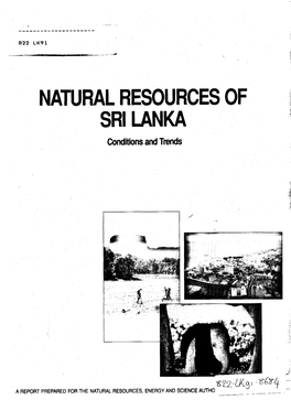 NATURAL RESOURCES of SRI LANKA Conditions and Trends