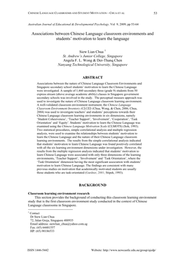 Associations Between Chinese Language Classroom Environments and Students’ Motivation to Learn the Language