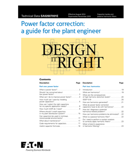 Power Factor Correction: a Guide for the Plant Engineer