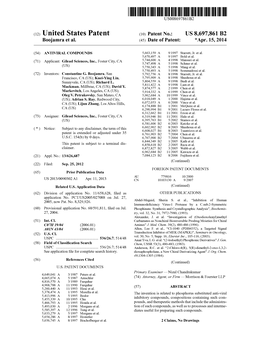 (12) United States Patent (10) Patent No.: US 8,697,861 B2 Boojamra Et Al