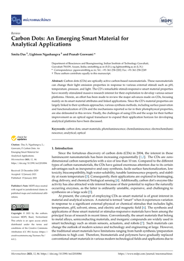 Carbon Dots: an Emerging Smart Material for Analytical Applications