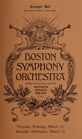 Boston Symphony Orchestra Concert Programs, Season 60,1940-1941, Trip