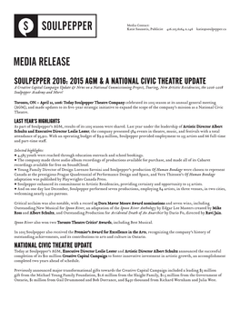 Soulpepper 2016 AGM & Campaign Update.Indd