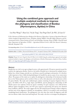 Using the Combined Gene Approach and Multiple Analytical Methods to Improve the Phylogeny and Classification of Bombus (Hymenoptera, Apidae) in China