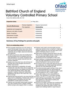 Bathford Church of England Voluntary Controlled Primary School Dovers Park, Bathford, Bath, BA1 7UB