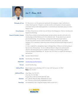 Jon Y. Zhou, M.D