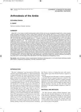 Arthrodesis of the Ankle