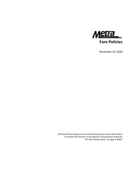 View Metra Fare Policies Here