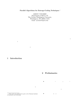 Parallel Algorithms for Entropy-Coding Techniques ∗