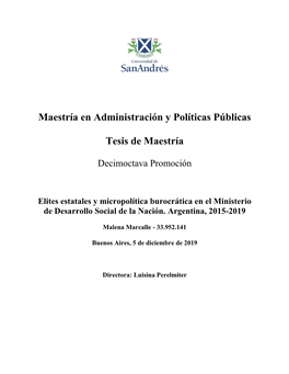 Maestría En Administración Y Políticas Públicas Tesis De Maestría