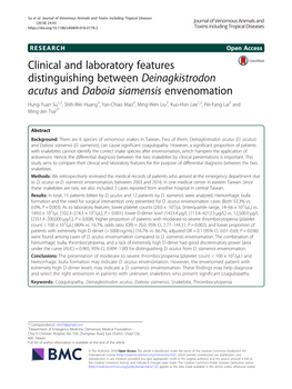 Clinical and Laboratory Features Distinguishing Between