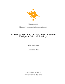 Effects of Locomotion Methods on Game Design in Virtual Reality