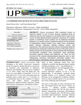 Mou and Dash, IJP, 2016; Vol. 3(4): 167-174. E- ISSN: 2348-3962, P-ISSN: 2394-5583