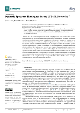 Dynamic Spectrum Sharing for Future LTE-NR Networks 