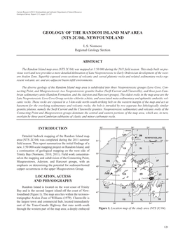 Geology of the Random Island Map Area (Nts 2C/04), Newfoundland