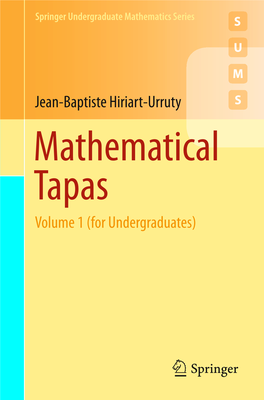 Jean-Baptiste Hiriart-Urruty Volume 1 (For Undergraduates)