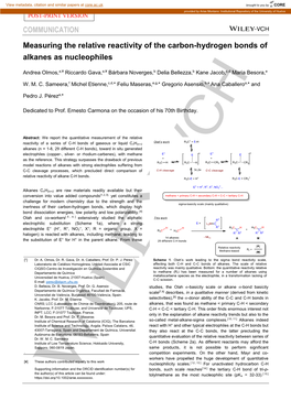 COMMUNICATION Measuring the Relative Reactivity of the Carbon