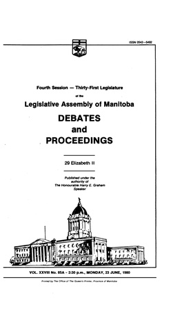 DEBATES and PROCEEDINGS