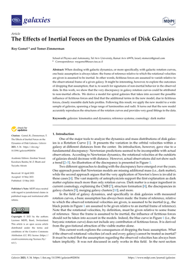 The Effects of Inertial Forces on the Dynamics of Disk Galaxies