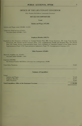 Public Accounts of the Province of Ontario for the Year Ended March 31, 1980