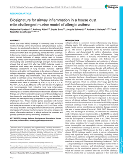 Biosignature for Airway Inflammation in a House Dust Mite-Challenged