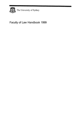 Faculty of Law Handbook 1999