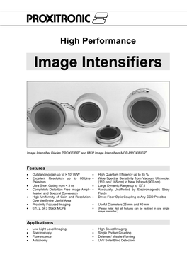 Image Intensifiers