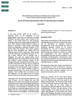 Plate Tectonic Reconstructions of the Indonesian Region