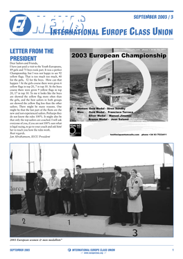 Winnerboats Europe Class Results 2003 � World Champion 2002 - Women’S Fleet