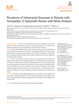 Prevalence of Intracranial Aneurysm in Patients with Aortopathy: a Systematic Review with Meta-Analyses