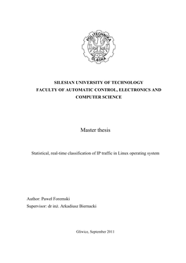 Statistical, Real-Time Classification of IP Traffic in Linux Operating System