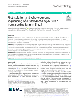 First Isolation and Whole-Genome Sequencing of a Shewanella Algae