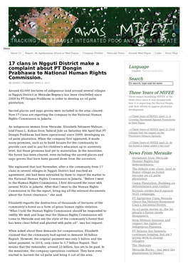 17 Clans in Ngguti District Make a Complaint About PT Dongin Language Prabhawa to National Human Rights Commission
