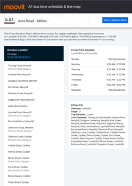 A1 Bus Time Schedule & Line Route