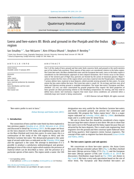Loess and Bee-Eaters III: Birds and Ground in the Punjab and the Indus Region