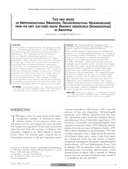 Two New Species of Nippostrongylinae \(Nematoda: Trichostrongylina: Heligmonellidae\) from the Grey Leaf-Eared Mouse Graomys