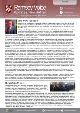 The Zambia Project Note from the Head
