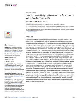 Larval Connectivity Patterns of the North Indo-West Pacific Coral Reefs