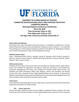 University of Florida Board of Trustees Committee On