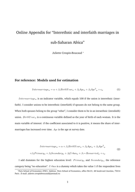 Online Appendix for “Interethnic and Interfaith Marriages In