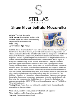 Shaw River Buffalo Mozarella