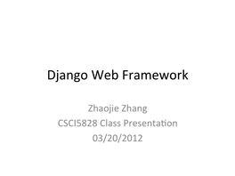 Django Web Framework