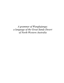 A Language of the Great Sandy Desert of North Western Australia