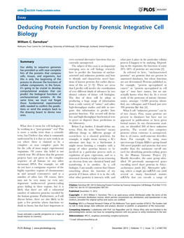 Deducing Protein Function by Forensic Integrative Cell Biology