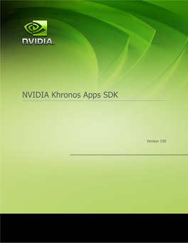 NVIDIA Khronos Apps SDK