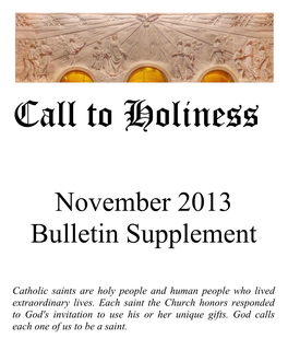 Call to Holiness