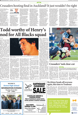 Todd Worthy of Henry's Nod for All Blacks Squad